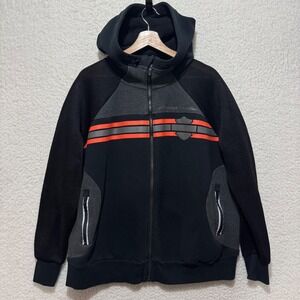 Harley Davidson Motorcycles Performance Womens 2W Black Gray Zip Up Hoodie Logo